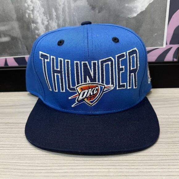 Adidas NBA Oklahoma City Thunder Blue Snapback Baseball Cap - Picture 1 of 4